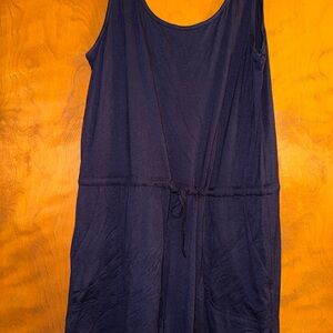 Navy Sleeveless romper Dress